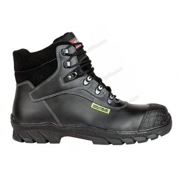 Chaussure de sécurité haute S7S HRO SRC HI COFRA FRIBURG Noir. Vu de côté