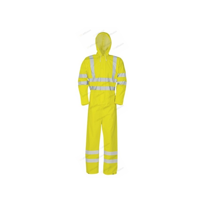 Combinaison imperméable, haute visibilité SIOEN 6936A2F01 Jaune fluo. Vu de face