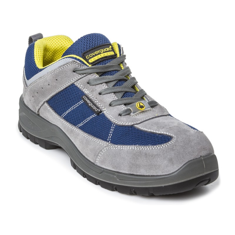 Basket de sécurité basse S1P SRC ESD Coverguard LEAD Gris/bleu. Vu de profil